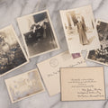 Lot 045 - Grouping Of Six Pieces Of Vintage Funeral Ephemera Including Five Snapshots Of Funeral Flowers, Casket, Graves, Priest, And Thank You Letter For "Your Kind Expression Of Sympathy"