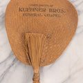 Lot 046 - Antique Woven Cane Advertising Funeral Fan, Compliments Of Kuehner Bros. Funeral Chapel
