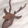 Lot 050 - Antique Black Forest Carved Wooden Figural Stag Deer Head, Furniture Or Clock Remnant, As Found