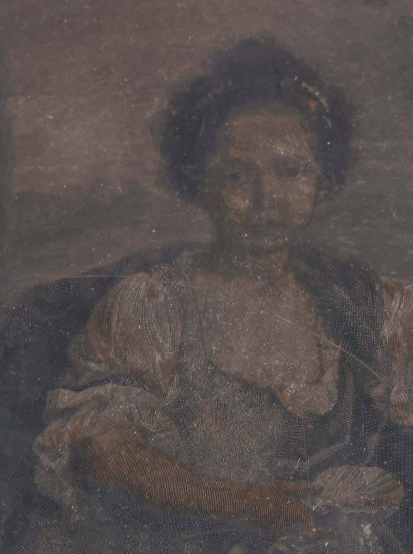 Lot 051 - Antique Original Engraved Wood Printing Block By Timothy Cole (American, 1852-1931) After Sir William Beechey (1753-1839), Girl Playing With Bubbles With Dog, Artist Signed Lower Left And On Verso, With Provenance And Print, In Custom Frame