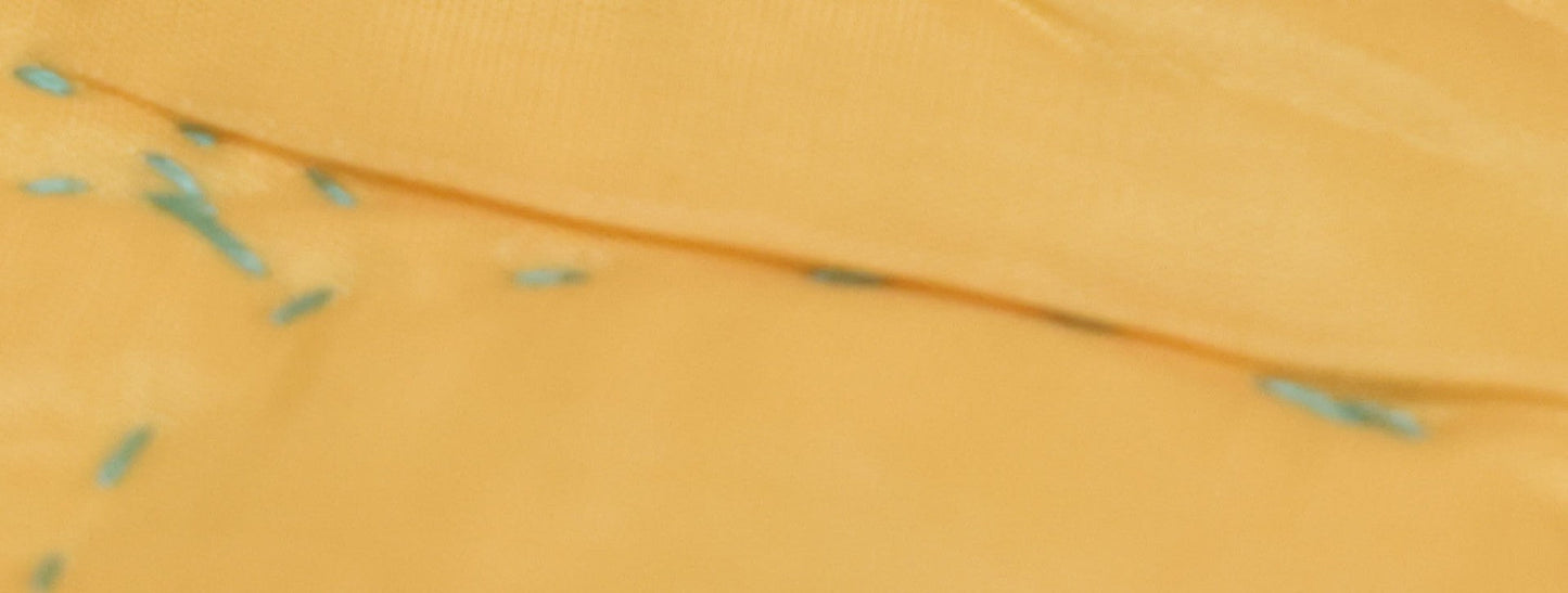 Lot 057 - Antique Hand Stitched Folk Art Quilt With White Kittens Climbing Cotton Plants, Robins Egg Blue Front And Yellow Reverse, Silk-Like Material, 39-1/2" x 42-1/2"