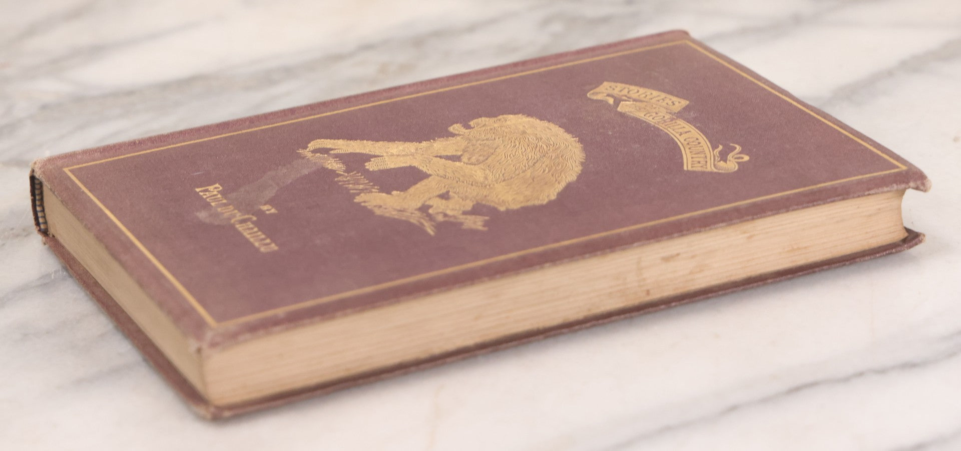 Lot 061 - "Stories Of The Gorilla Country, Narrated For Young People" Antique Book By Paul Du Chaillu, Illustrated, Gilded Gorilla Illustration On Cover, Harper & Brothers Publishers, New York, 1867