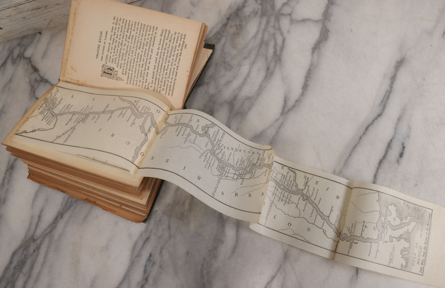 Lot 065 - "Down The Great River; Embracing An Account Of The Discovery Of The True Source Of The Mississippi" Antique Book By Captain Willard Glazier, Illustrated, Hubbard Brothers, Publishers, Philadelphia, 1889