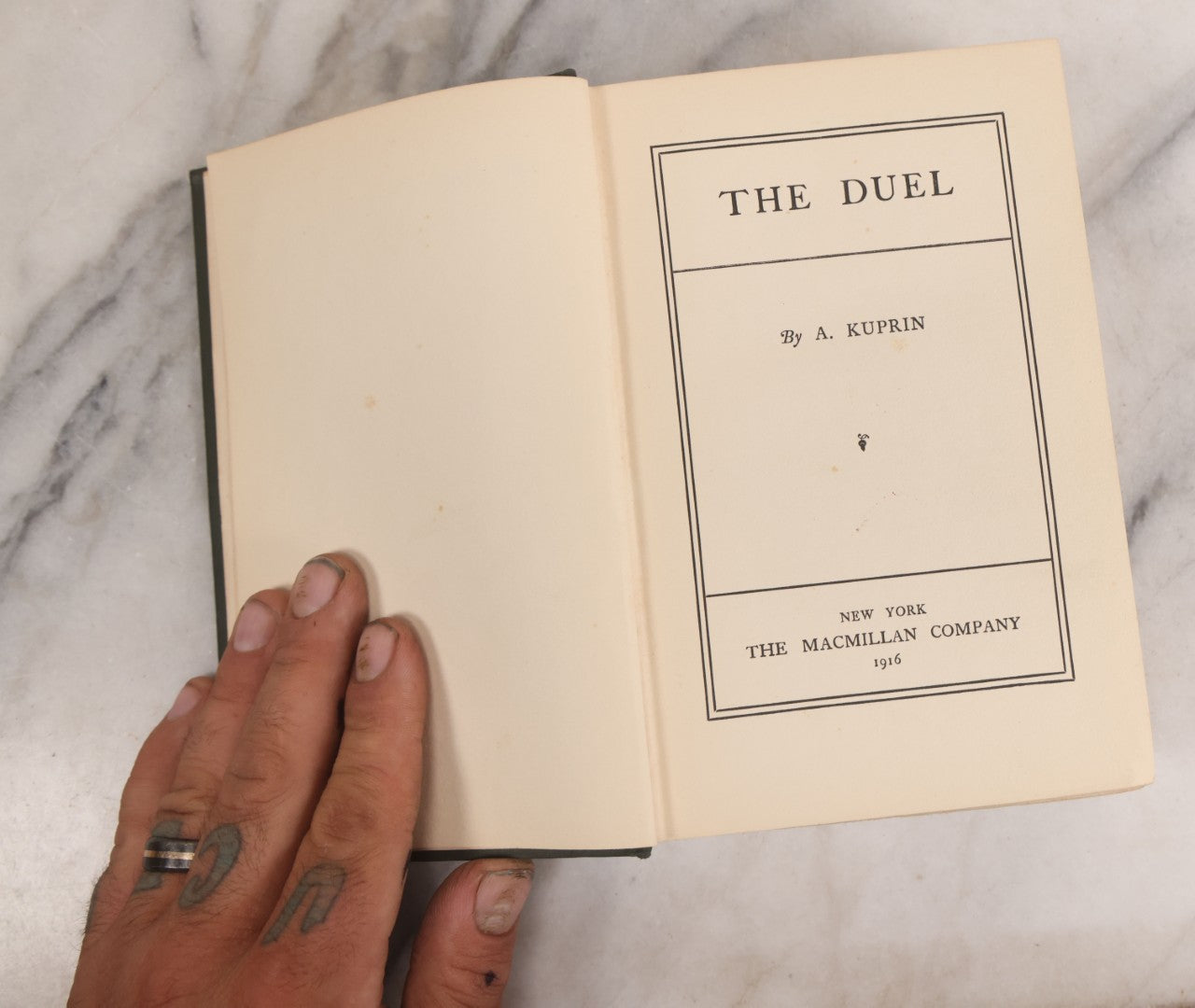 Lot 073 - "The Duel" Antique Novel By Aleksandr Kuprin, Critique Of Military Life In Imperial Russia, The Macmillan Company, Publisher, New York, 1905, First American Edition