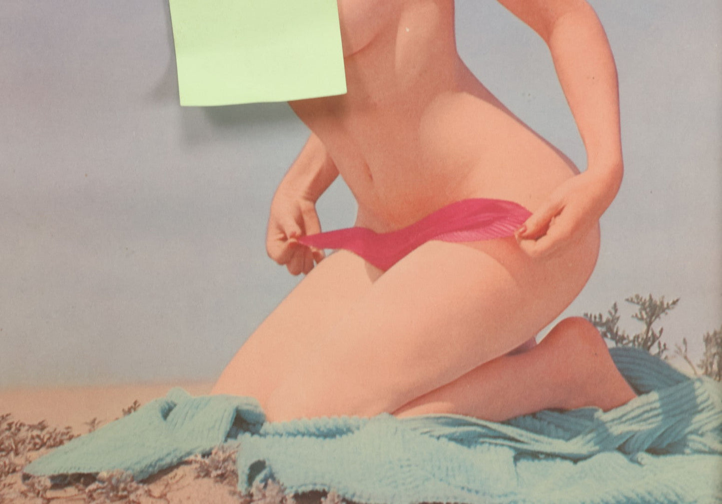 Lot 076 - Vintage Nude Woman Photo Pin-Up 1953 Calendar, "Sand Dunes," Advertisement For Phil's Amoco Station, Cambridge, Massachusetts, In Frame, 11-3/4" x 21-3/8"