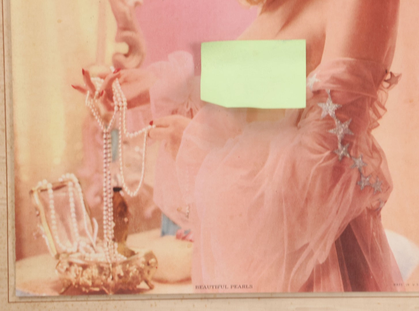 Lot 077 - Vintage Nude Woman Photo Pin-Up 1953 Calendar, "Beautiful Pearls," Advertisement For Joe's Bowling Alleys, Ware, Massachusetts, In Frame, 16" x 20"