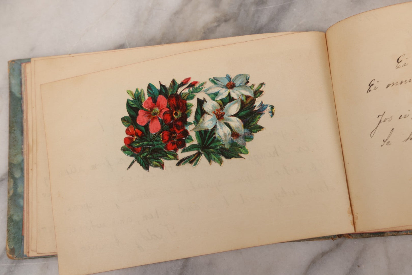 Lot 081 - Pair Of Vintage Finnish Ephemera Booklets Having Belonged To Sylvia "Sylvi" Sofia Suominen (1917 - 2010) Including Autograph And Scrapbook Album Given On Christmas 1936 In Helsinki, Finland And "Song And Story" Homework School Notebook