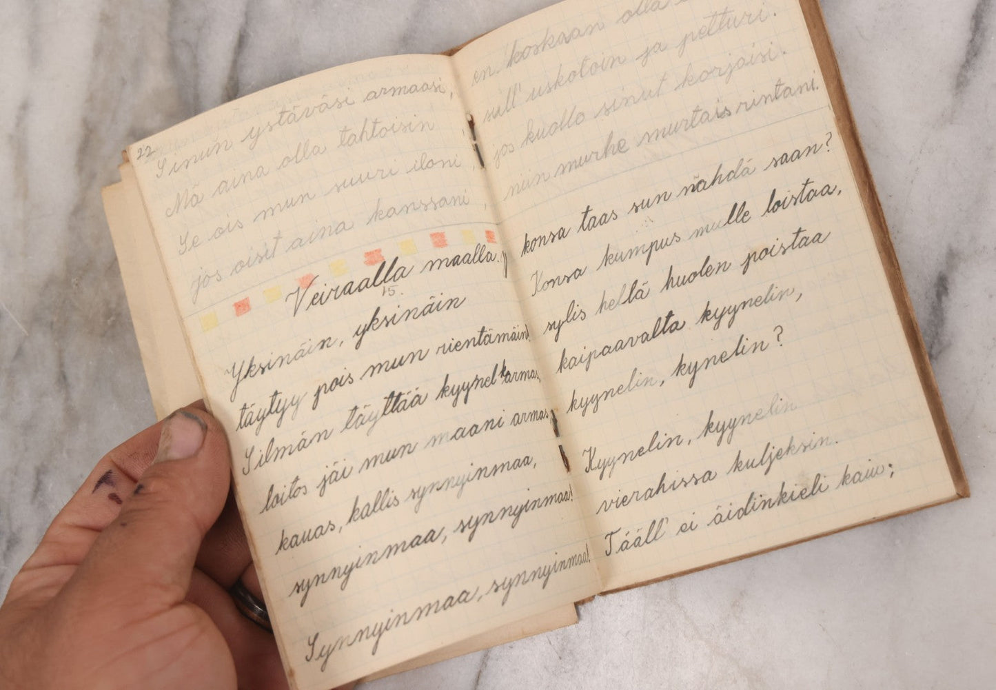 Lot 081 - Pair Of Vintage Finnish Ephemera Booklets Having Belonged To Sylvia "Sylvi" Sofia Suominen (1917 - 2010) Including Autograph And Scrapbook Album Given On Christmas 1936 In Helsinki, Finland And "Song And Story" Homework School Notebook