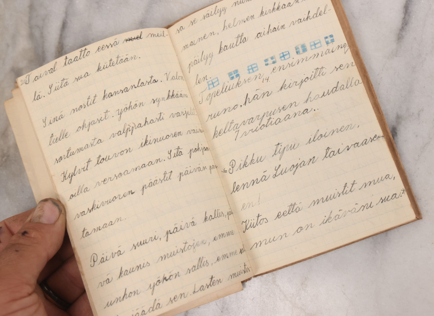 Lot 081 - Pair Of Vintage Finnish Ephemera Booklets Having Belonged To Sylvia "Sylvi" Sofia Suominen (1917 - 2010) Including Autograph And Scrapbook Album Given On Christmas 1936 In Helsinki, Finland And "Song And Story" Homework School Notebook