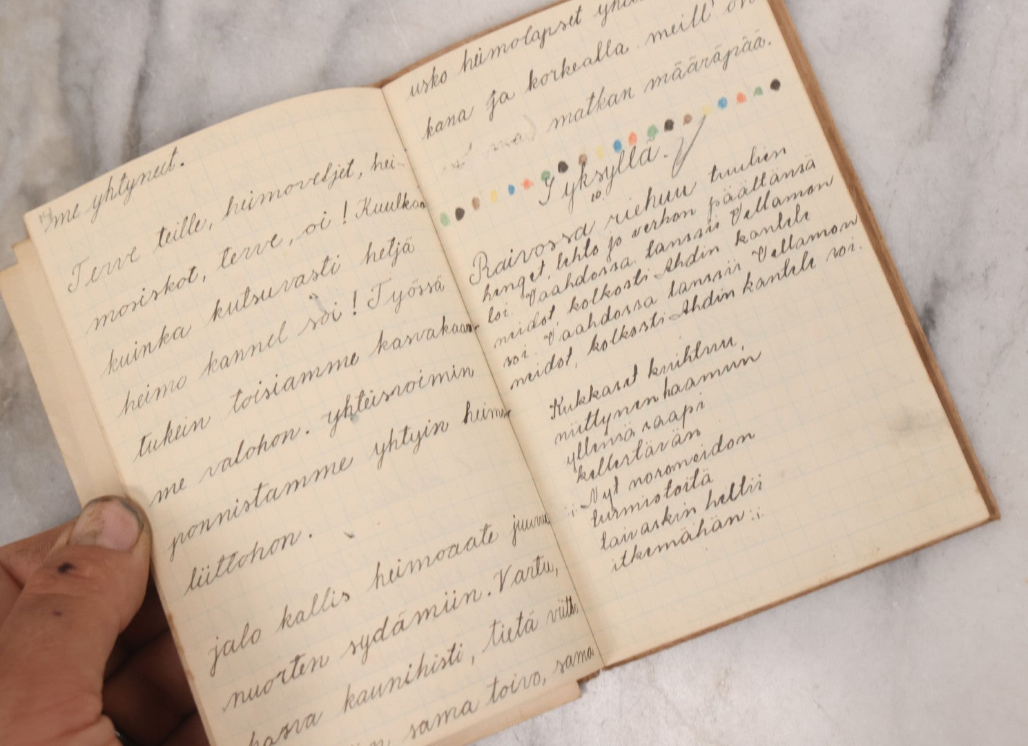 Lot 081 - Pair Of Vintage Finnish Ephemera Booklets Having Belonged To Sylvia "Sylvi" Sofia Suominen (1917 - 2010) Including Autograph And Scrapbook Album Given On Christmas 1936 In Helsinki, Finland And "Song And Story" Homework School Notebook