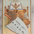 Lot 083 - Antique Lithographed Trade Card Advertising The Eighty-First Annual Installation Of The Officers Of Ancient Free And Accepted Masons Humane Lodge No. 21, Rochester, New Hampshire, April 14th, 1891