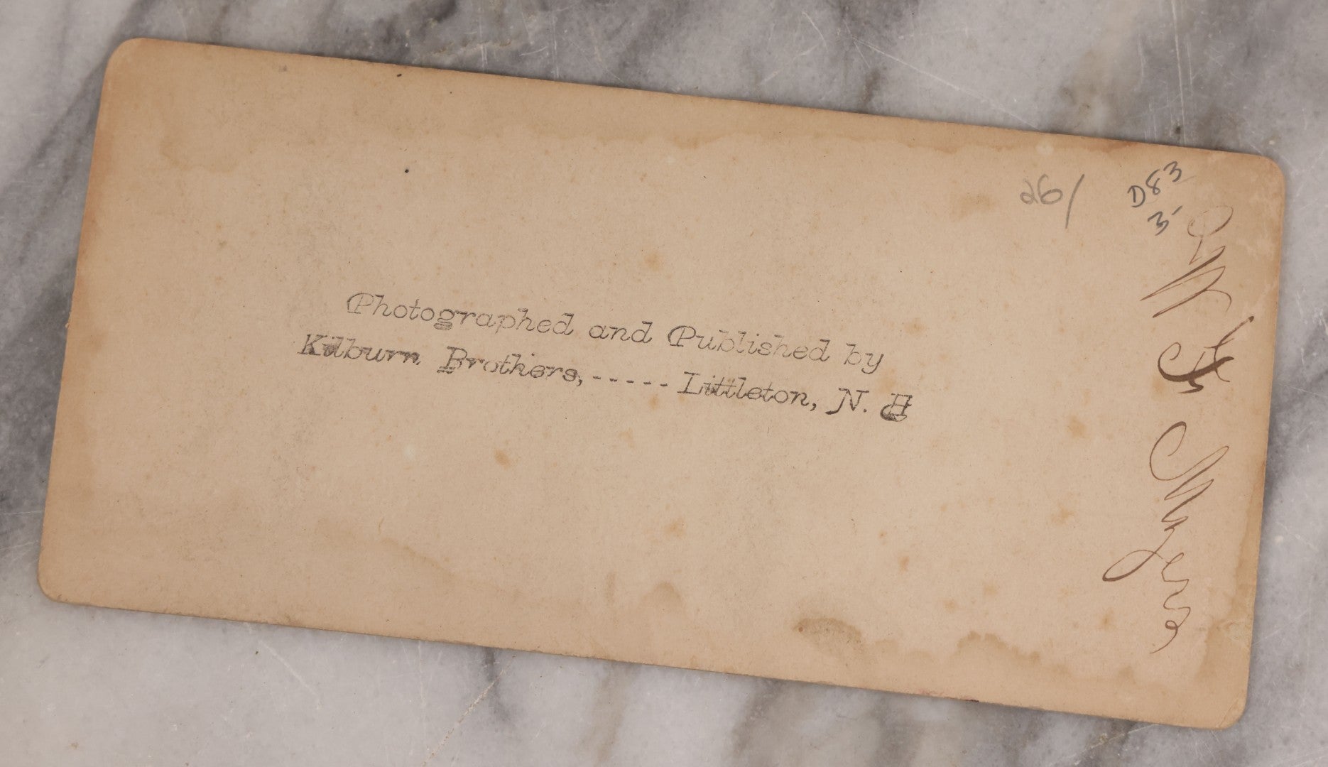 Lot 084 - Grouping Of Four (And A Half) Antique Stereoview Stereocards With Photos Of Landmarks In The White Mountains, New Hampshire, Including The Old Man Of The Mountain, Tip Top House & Jacob's Ladder, Mt. Washington, And Frankenstein & Trestle Train