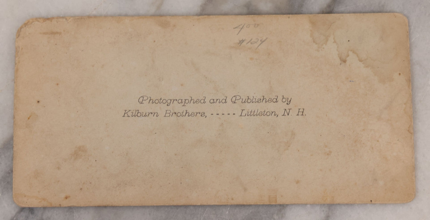 Lot 084 - Grouping Of Four (And A Half) Antique Stereoview Stereocards With Photos Of Landmarks In The White Mountains, New Hampshire, Including The Old Man Of The Mountain, Tip Top House & Jacob's Ladder, Mt. Washington, And Frankenstein & Trestle Train