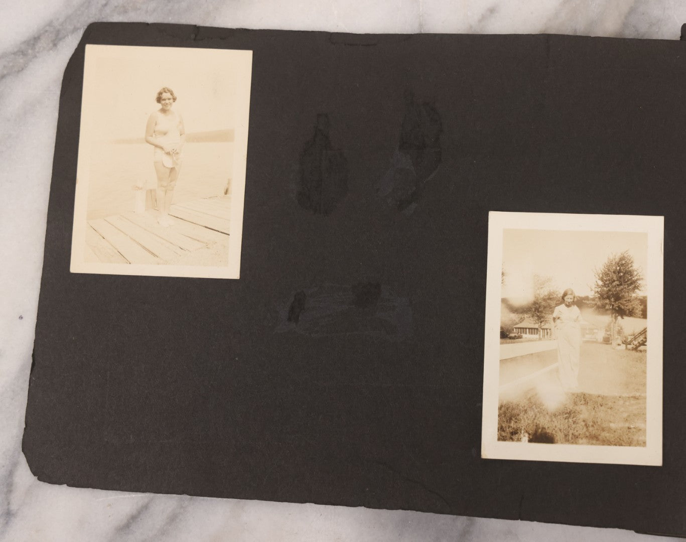 Lot 086 - Pair Of Rough Condition Vintage Snapshot Photo Albums With Dozens Of Photos Including Many Taken On And Around Heinz Pier, Atlantic City, New Jersey, And Other Lakes And Beaches In Upstate, New York