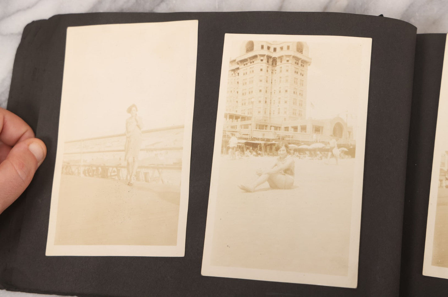 Lot 086 - Pair Of Rough Condition Vintage Snapshot Photo Albums With Dozens Of Photos Including Many Taken On And Around Heinz Pier, Atlantic City, New Jersey, And Other Lakes And Beaches In Upstate, New York