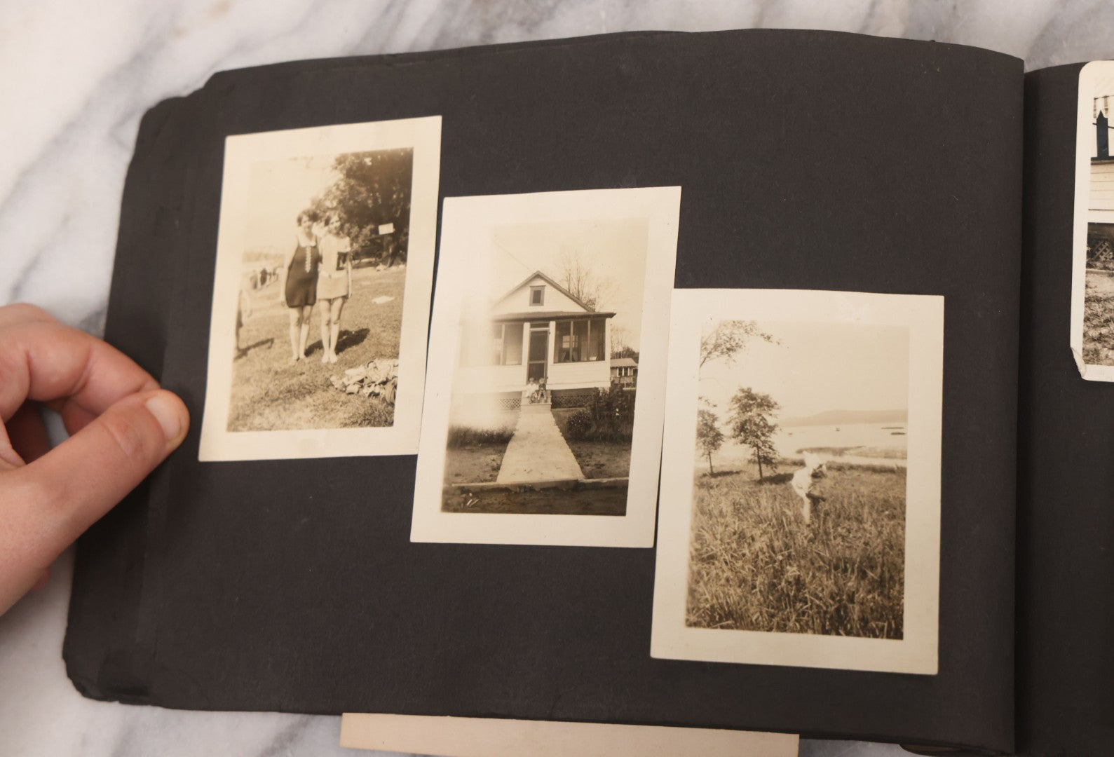Lot 086 - Pair Of Rough Condition Vintage Snapshot Photo Albums With Dozens Of Photos Including Many Taken On And Around Heinz Pier, Atlantic City, New Jersey, And Other Lakes And Beaches In Upstate, New York