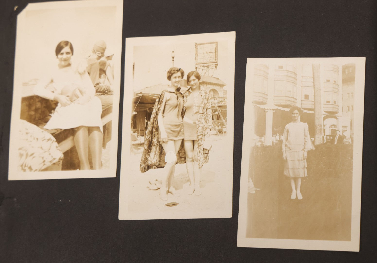 Lot 086 - Pair Of Rough Condition Vintage Snapshot Photo Albums With Dozens Of Photos Including Many Taken On And Around Heinz Pier, Atlantic City, New Jersey, And Other Lakes And Beaches In Upstate, New York