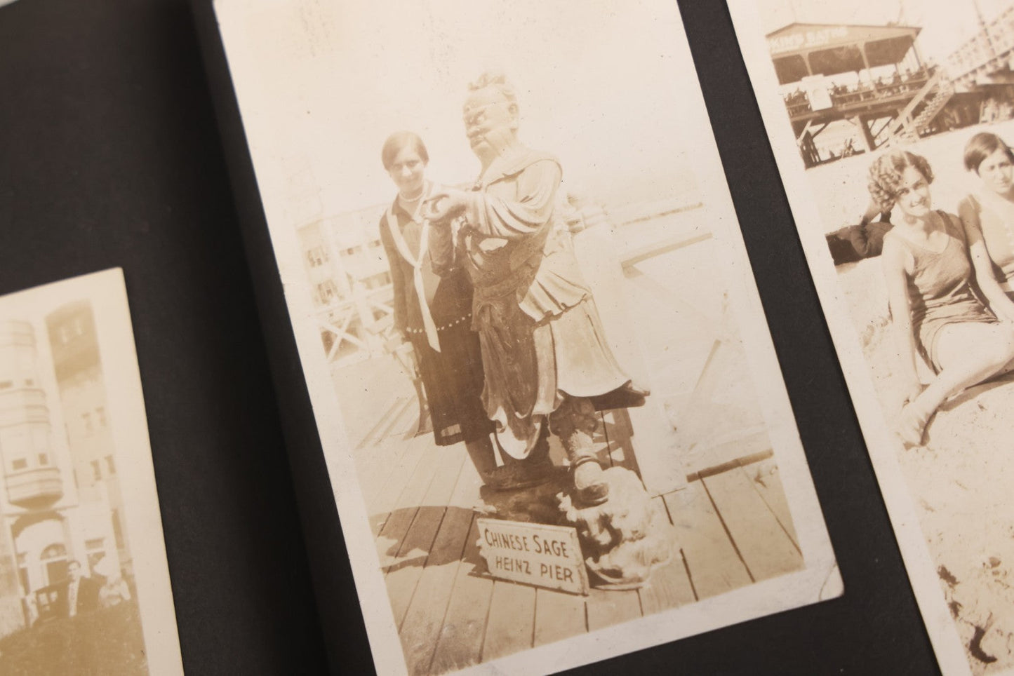 Lot 086 - Pair Of Rough Condition Vintage Snapshot Photo Albums With Dozens Of Photos Including Many Taken On And Around Heinz Pier, Atlantic City, New Jersey, And Other Lakes And Beaches In Upstate, New York
