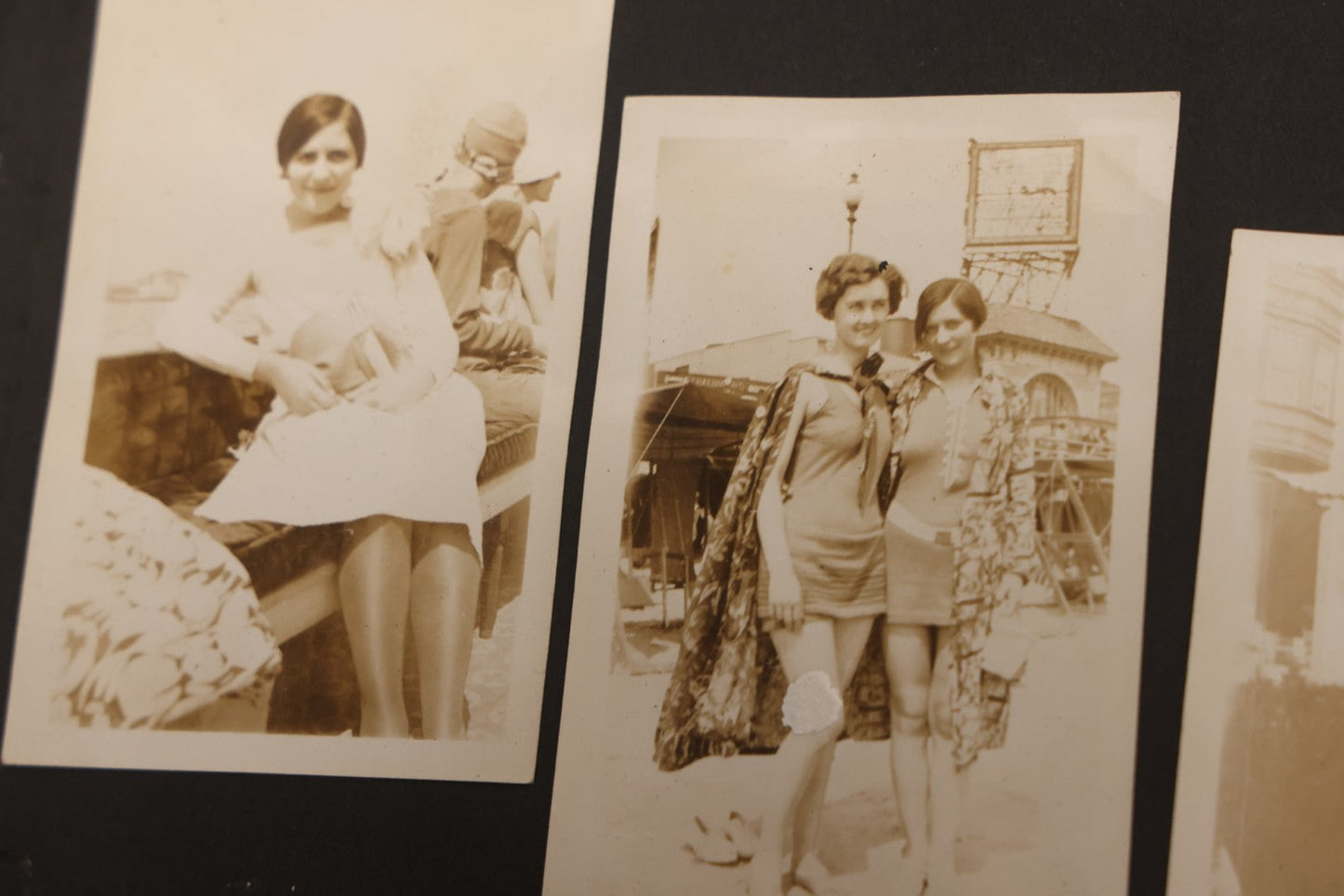 Lot 086 - Pair Of Rough Condition Vintage Snapshot Photo Albums With Dozens Of Photos Including Many Taken On And Around Heinz Pier, Atlantic City, New Jersey, And Other Lakes And Beaches In Upstate, New York