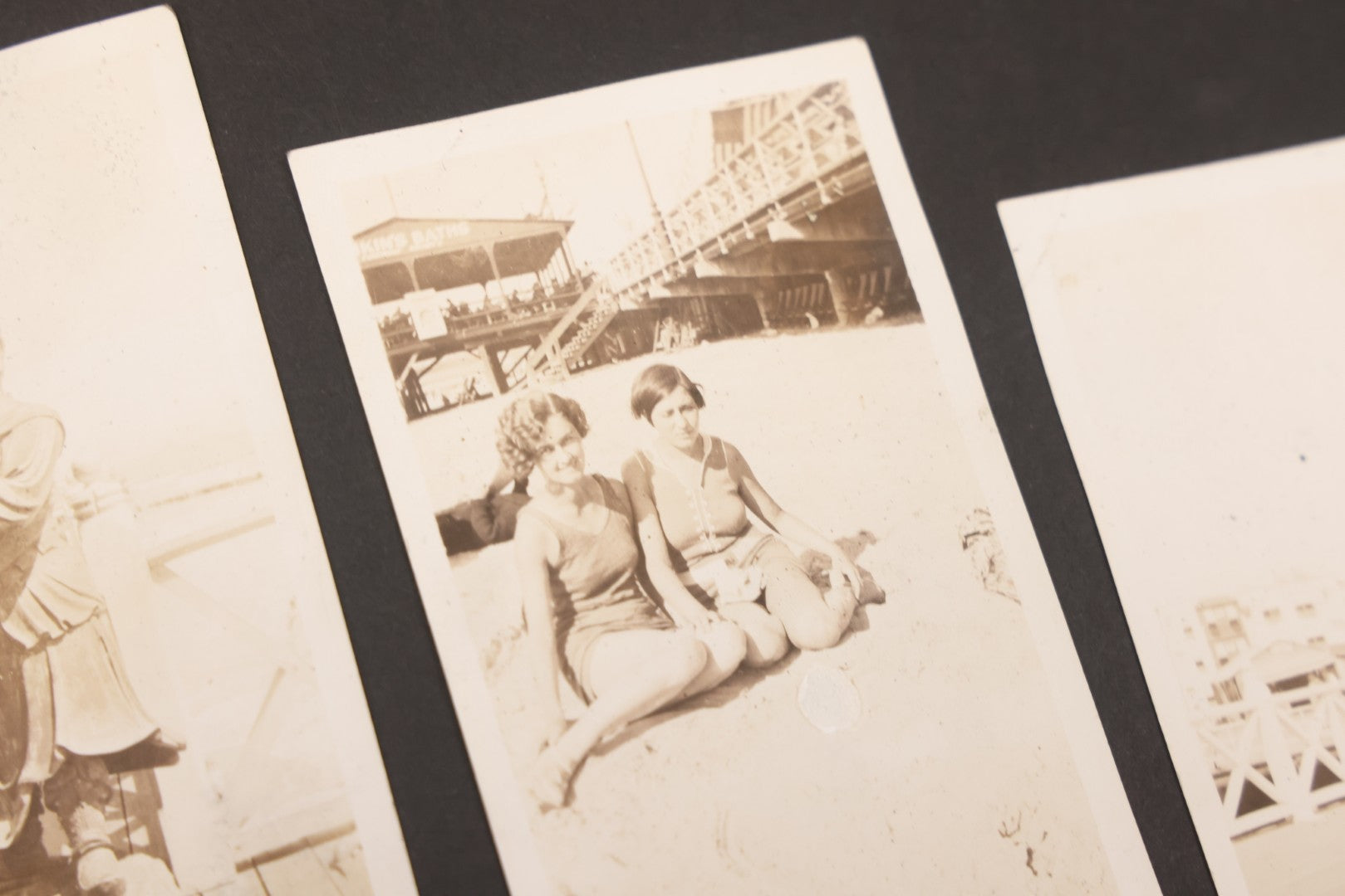 Lot 086 - Pair Of Rough Condition Vintage Snapshot Photo Albums With Dozens Of Photos Including Many Taken On And Around Heinz Pier, Atlantic City, New Jersey, And Other Lakes And Beaches In Upstate, New York
