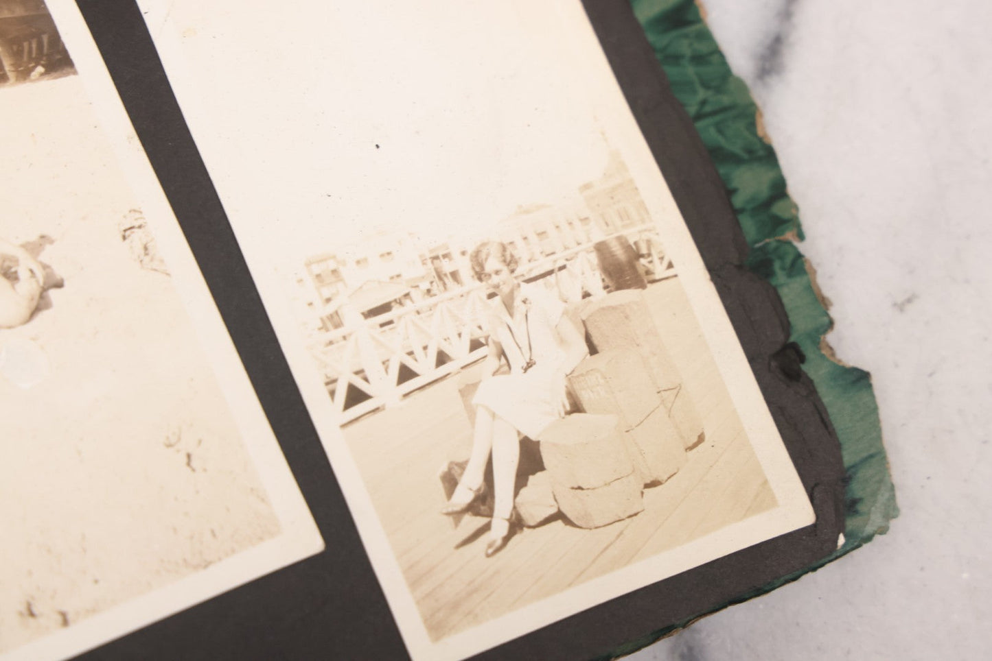 Lot 086 - Pair Of Rough Condition Vintage Snapshot Photo Albums With Dozens Of Photos Including Many Taken On And Around Heinz Pier, Atlantic City, New Jersey, And Other Lakes And Beaches In Upstate, New York