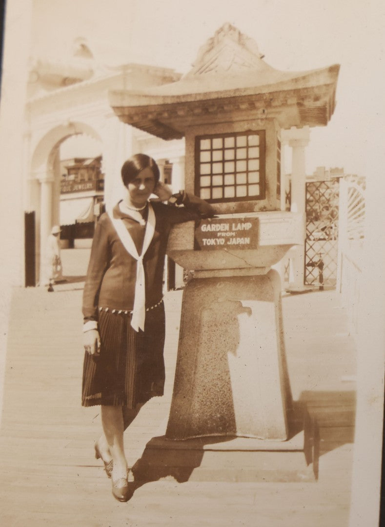 Lot 086 - Pair Of Rough Condition Vintage Snapshot Photo Albums With Dozens Of Photos Including Many Taken On And Around Heinz Pier, Atlantic City, New Jersey, And Other Lakes And Beaches In Upstate, New York