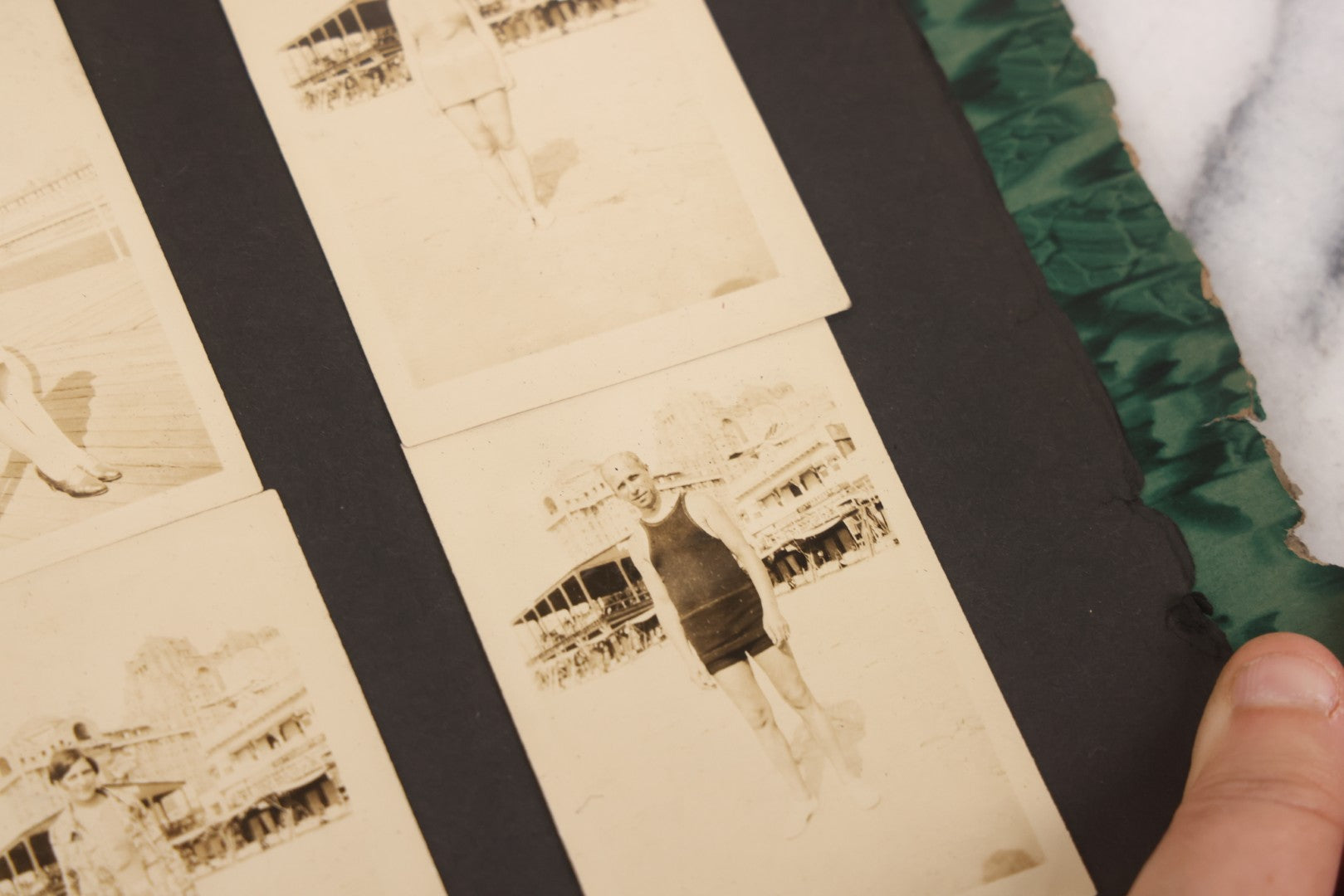 Lot 086 - Pair Of Rough Condition Vintage Snapshot Photo Albums With Dozens Of Photos Including Many Taken On And Around Heinz Pier, Atlantic City, New Jersey, And Other Lakes And Beaches In Upstate, New York