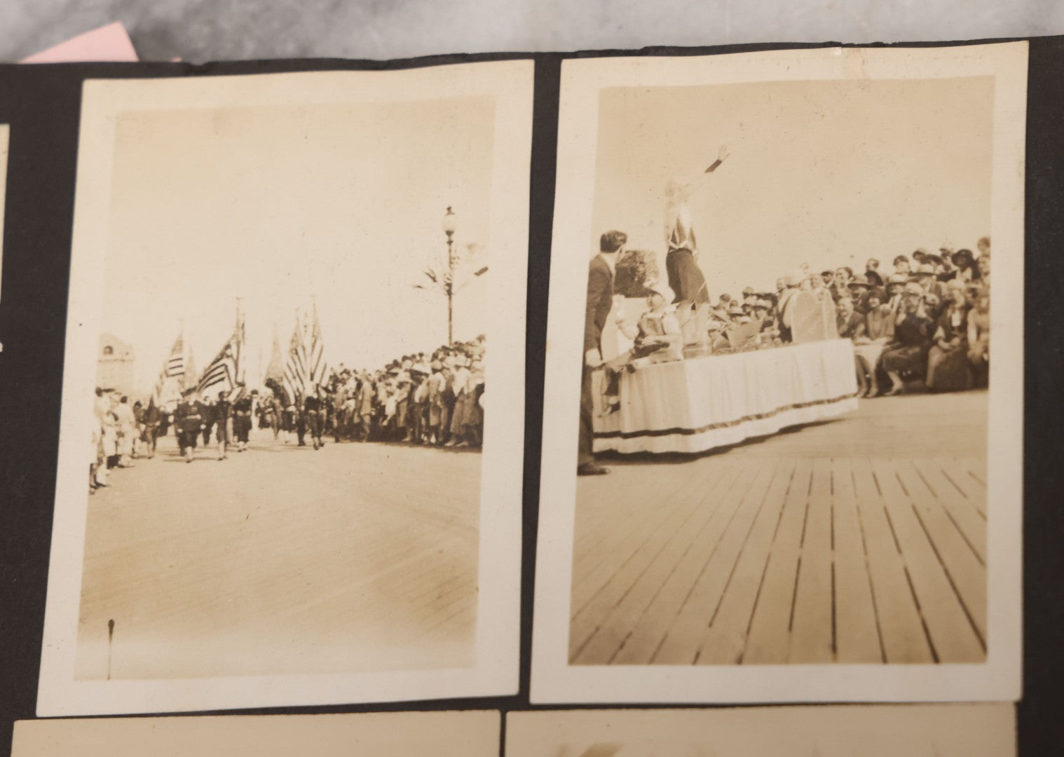 Lot 086 - Pair Of Rough Condition Vintage Snapshot Photo Albums With Dozens Of Photos Including Many Taken On And Around Heinz Pier, Atlantic City, New Jersey, And Other Lakes And Beaches In Upstate, New York