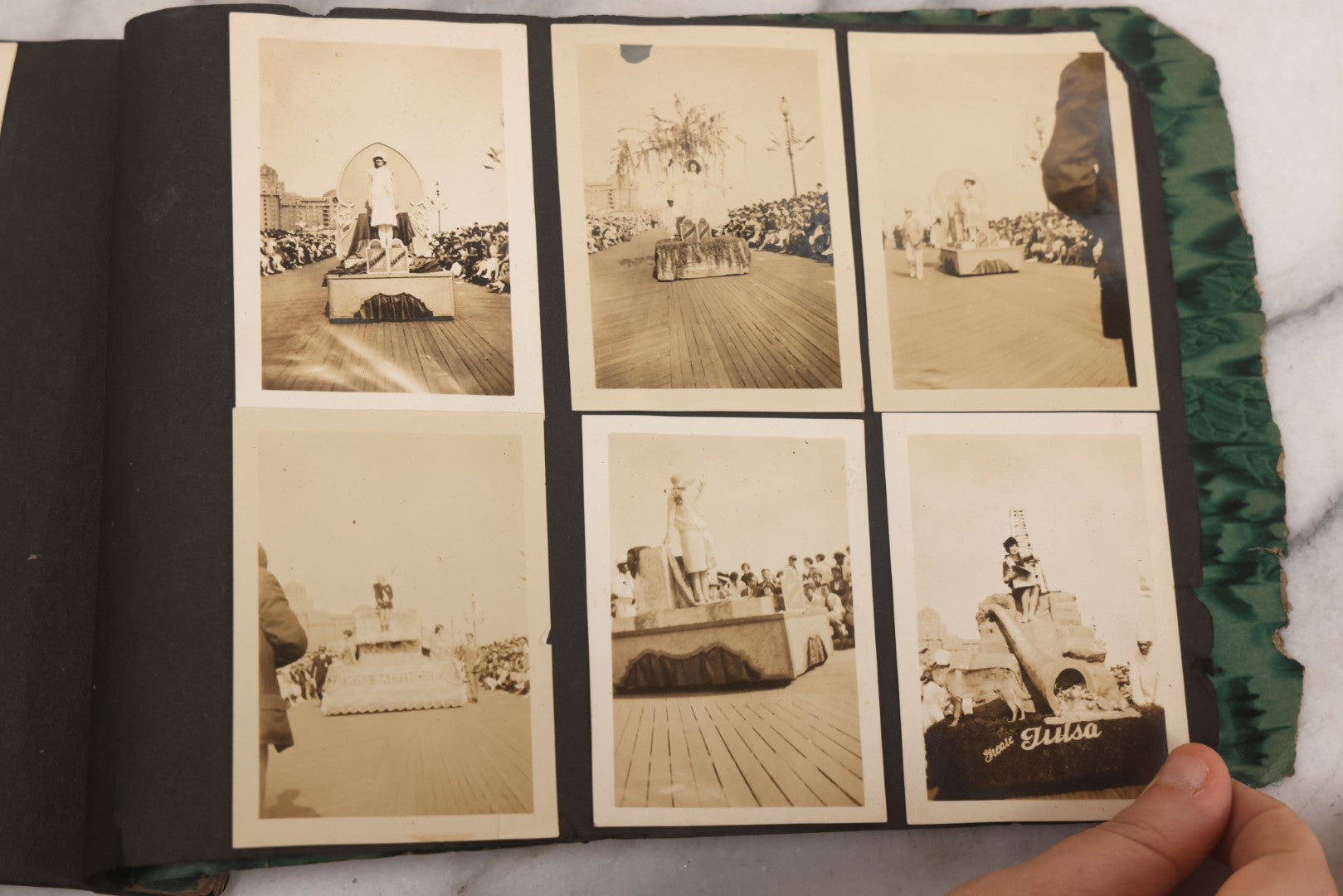 Lot 086 - Pair Of Rough Condition Vintage Snapshot Photo Albums With Dozens Of Photos Including Many Taken On And Around Heinz Pier, Atlantic City, New Jersey, And Other Lakes And Beaches In Upstate, New York