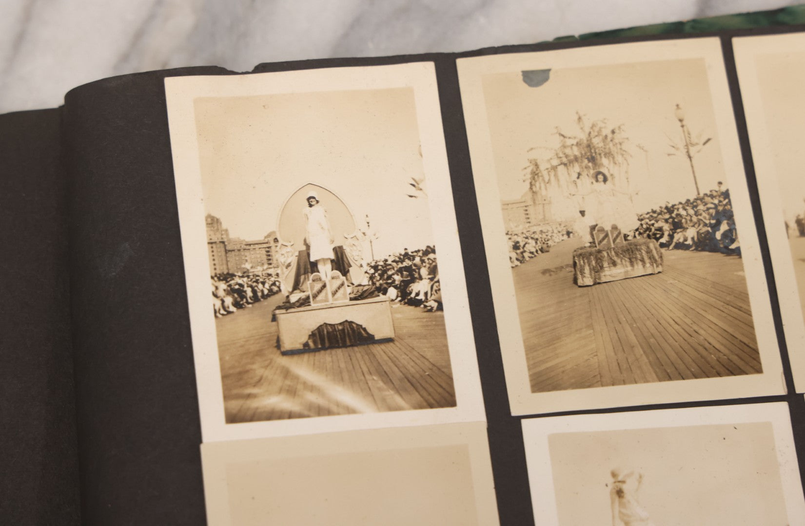 Lot 086 - Pair Of Rough Condition Vintage Snapshot Photo Albums With Dozens Of Photos Including Many Taken On And Around Heinz Pier, Atlantic City, New Jersey, And Other Lakes And Beaches In Upstate, New York