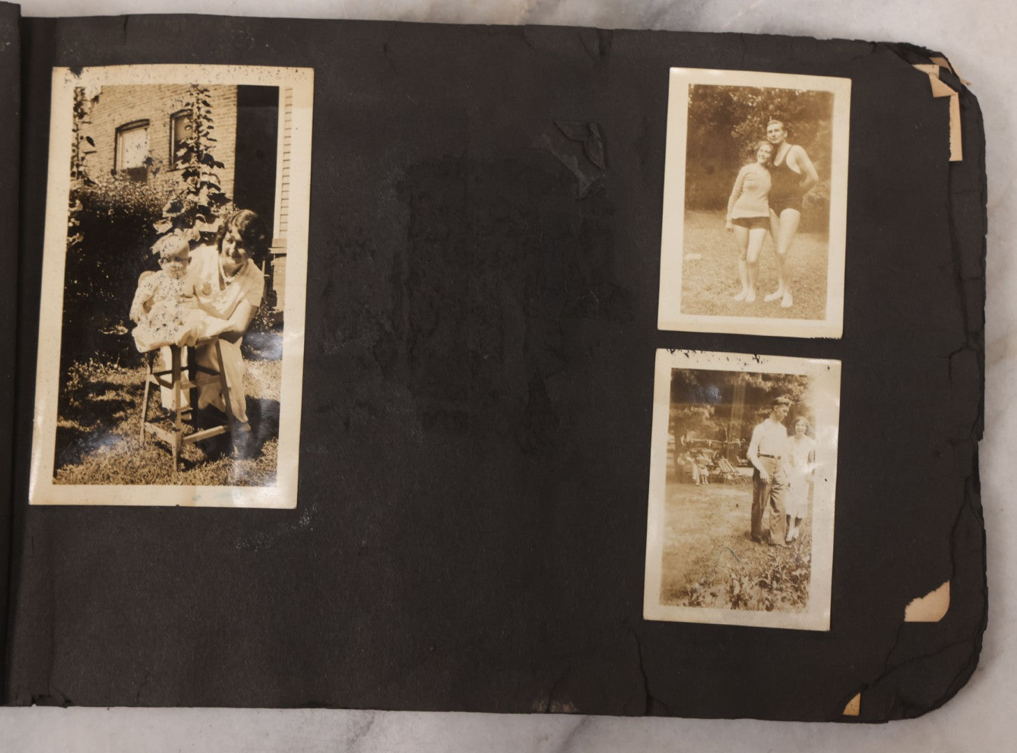Lot 086 - Pair Of Rough Condition Vintage Snapshot Photo Albums With Dozens Of Photos Including Many Taken On And Around Heinz Pier, Atlantic City, New Jersey, And Other Lakes And Beaches In Upstate, New York