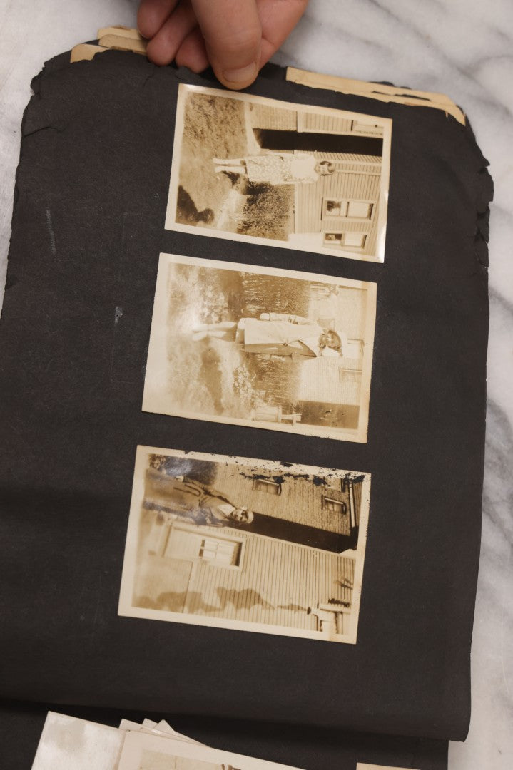 Lot 086 - Pair Of Rough Condition Vintage Snapshot Photo Albums With Dozens Of Photos Including Many Taken On And Around Heinz Pier, Atlantic City, New Jersey, And Other Lakes And Beaches In Upstate, New York