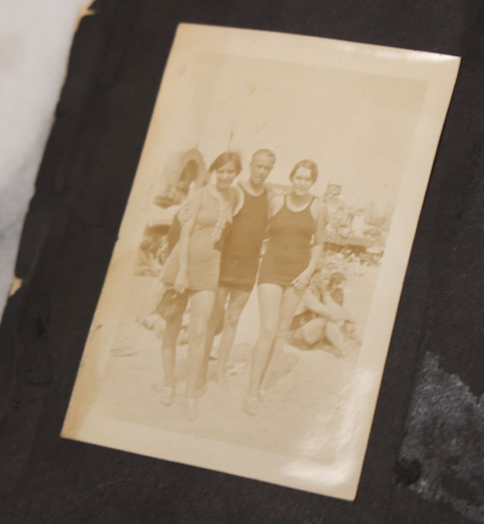 Lot 086 - Pair Of Rough Condition Vintage Snapshot Photo Albums With Dozens Of Photos Including Many Taken On And Around Heinz Pier, Atlantic City, New Jersey, And Other Lakes And Beaches In Upstate, New York