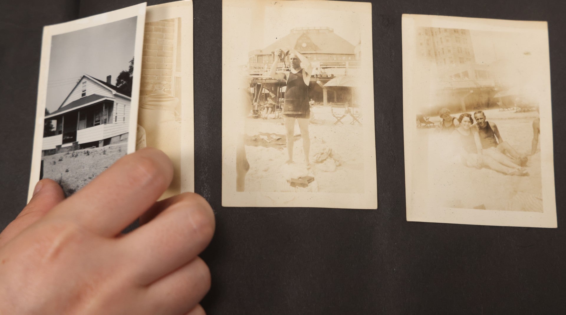 Lot 086 - Pair Of Rough Condition Vintage Snapshot Photo Albums With Dozens Of Photos Including Many Taken On And Around Heinz Pier, Atlantic City, New Jersey, And Other Lakes And Beaches In Upstate, New York