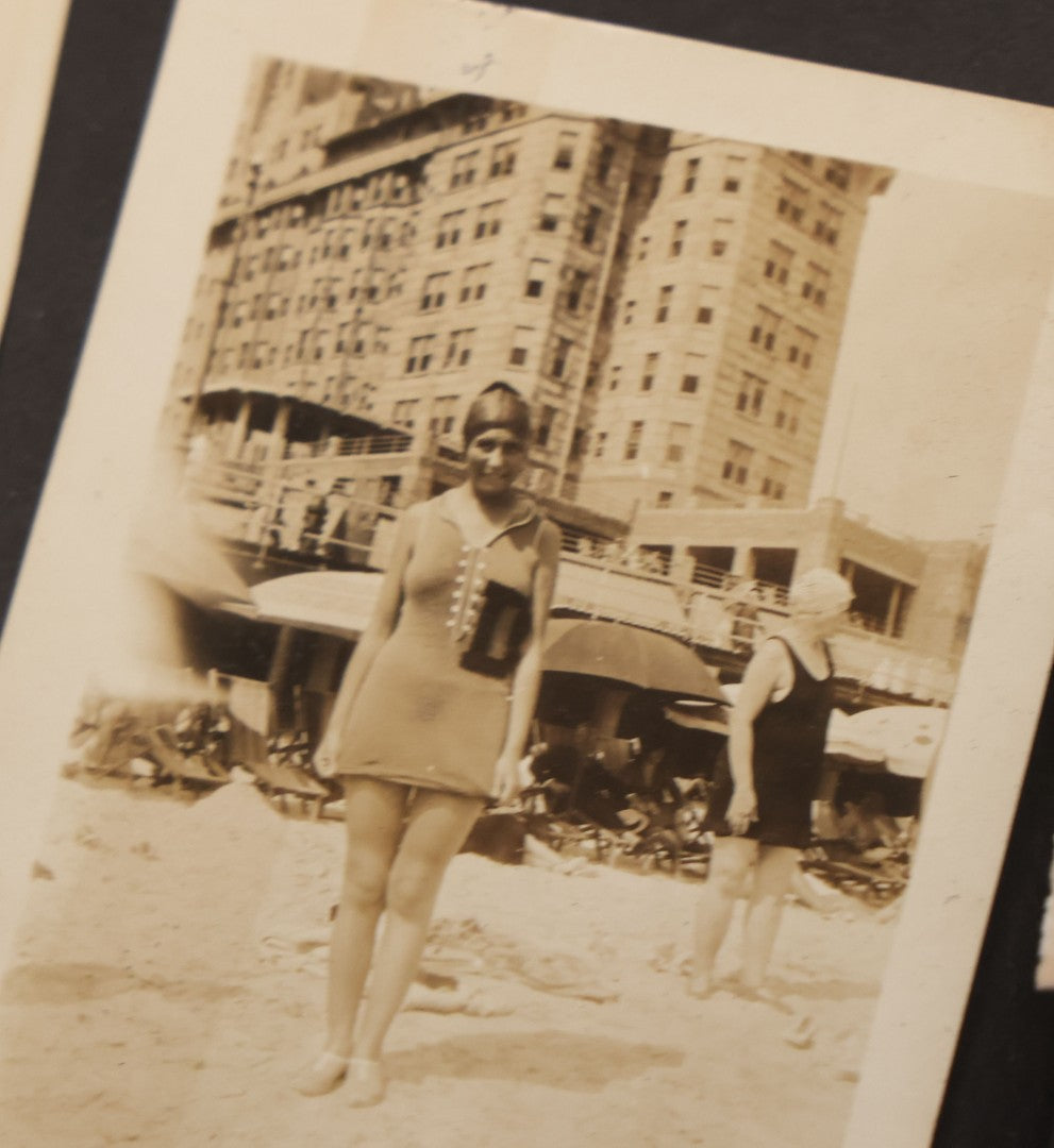 Lot 086 - Pair Of Rough Condition Vintage Snapshot Photo Albums With Dozens Of Photos Including Many Taken On And Around Heinz Pier, Atlantic City, New Jersey, And Other Lakes And Beaches In Upstate, New York