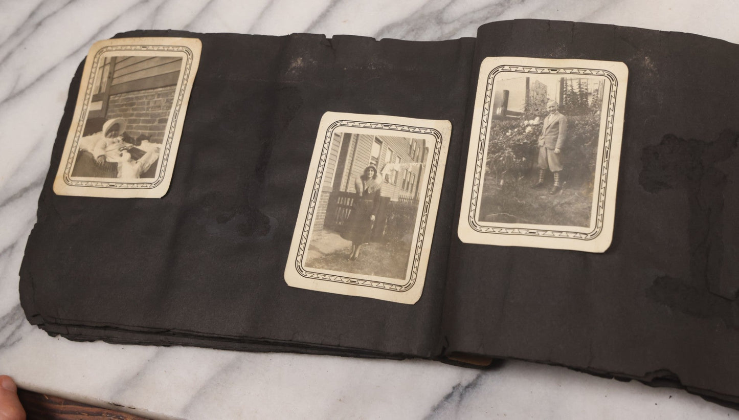 Lot 086 - Pair Of Rough Condition Vintage Snapshot Photo Albums With Dozens Of Photos Including Many Taken On And Around Heinz Pier, Atlantic City, New Jersey, And Other Lakes And Beaches In Upstate, New York