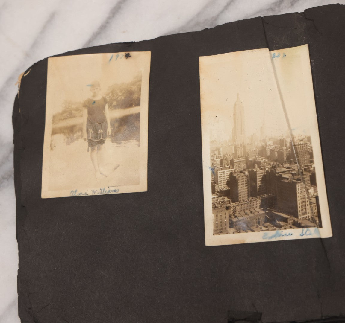 Lot 086 - Pair Of Rough Condition Vintage Snapshot Photo Albums With Dozens Of Photos Including Many Taken On And Around Heinz Pier, Atlantic City, New Jersey, And Other Lakes And Beaches In Upstate, New York