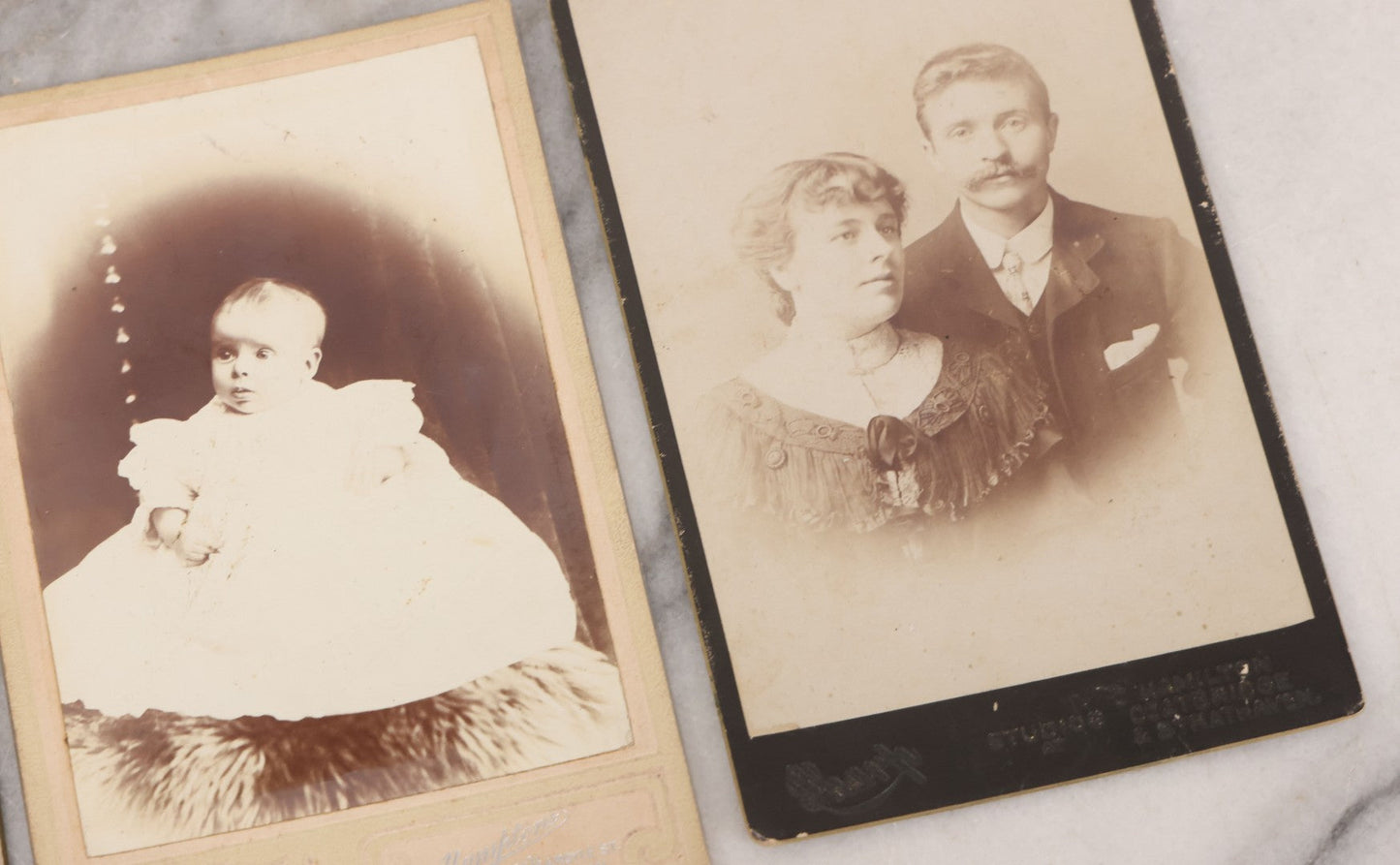 Lot 087 - Grouping Of Seven Scottish Cabinet Card Portrait Photographs Of Men Women And Children, Photographers Include J. Whyte, Hampton, Both Of Glasgow, Sharp Of Hamilton, Coatbridge, & Strathaven, R.C. Platt  And Craig's Studio, Both Of Airdrie