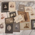 Lot 089 - Grouping Of 15 Antique Photographs Including Many Cabinet Card Portraits, Wedding Photo, Group Of Girls, Building, Tree, And More