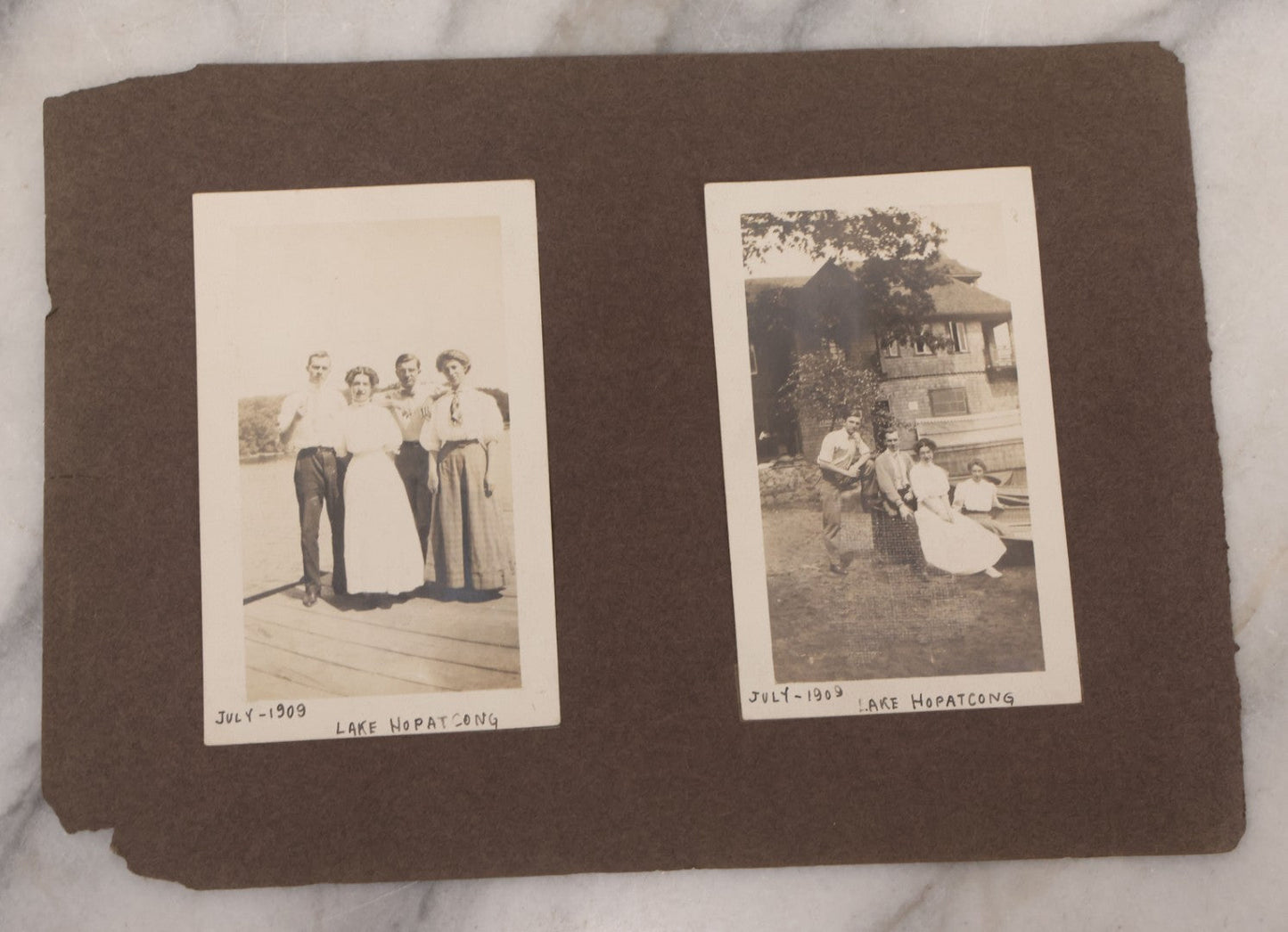 Lot 090 - Grouping Of 12 Antique Photographs Including Housekeeping Staff, Executives Of George Urban Milling Co., Templars Point, Leech Lake, Minnesota, Monson Academy, Monson, Mass, Ware Brass Band, Parade Float, & More