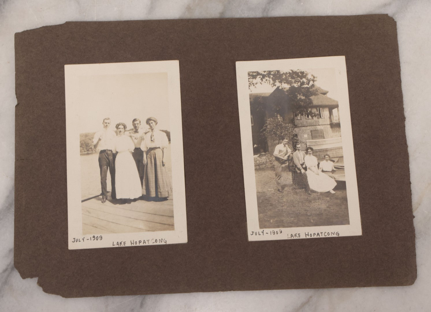 Lot 090 - Grouping Of 12 Antique Photographs Including Housekeeping Staff, Executives Of George Urban Milling Co., Templars Point, Leech Lake, Minnesota, Monson Academy, Monson, Mass, Ware Brass Band, Parade Float, & More