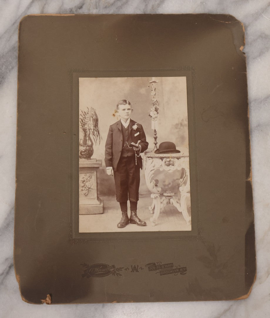 Lot 090 - Grouping Of 12 Antique Photographs Including Housekeeping Staff, Executives Of George Urban Milling Co., Templars Point, Leech Lake, Minnesota, Monson Academy, Monson, Mass, Ware Brass Band, Parade Float, & More