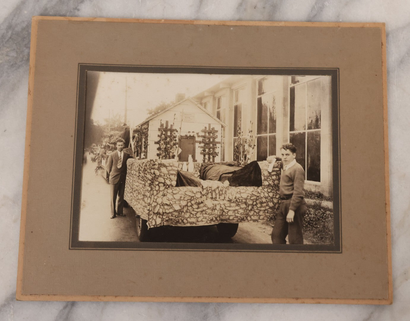 Lot 090 - Grouping Of 12 Antique Photographs Including Housekeeping Staff, Executives Of George Urban Milling Co., Templars Point, Leech Lake, Minnesota, Monson Academy, Monson, Mass, Ware Brass Band, Parade Float, & More