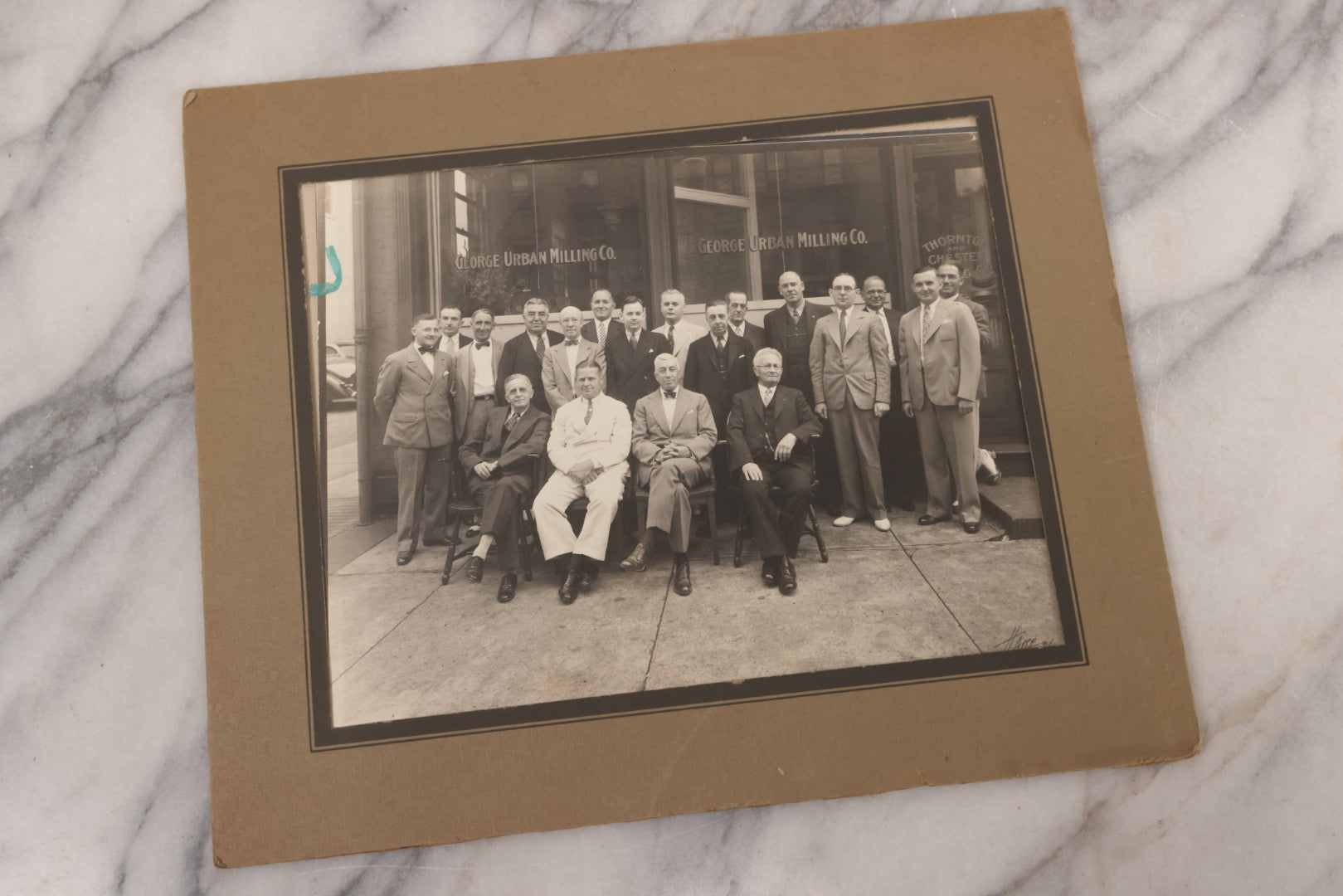 Lot 090 - Grouping Of 12 Antique Photographs Including Housekeeping Staff, Executives Of George Urban Milling Co., Templars Point, Leech Lake, Minnesota, Monson Academy, Monson, Mass, Ware Brass Band, Parade Float, & More