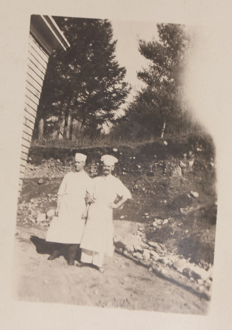 Lot 093 - Antique Real Photo Postcard R.P.P.C. Of Two Chefs, Identified As Louis Gauthier, Chef Fox, Note Warped