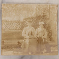 Lot 095 - Single Antique Snapshot Photograph Of Two Young Women Posing With Clown Dolls