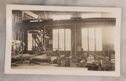 Lot 097 - Single Antique Occupational Snapshot Photograph Of A Swedish Stone Cutter At Work In His Workshop