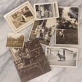 Lot 106 - Grouping Of Seven Antique And Vintage Snapshot Photographs Of People And Their Animals, Including Begging Boston Terrier, Pitbull Puppy, Chicken, Cow, And Mini Horse