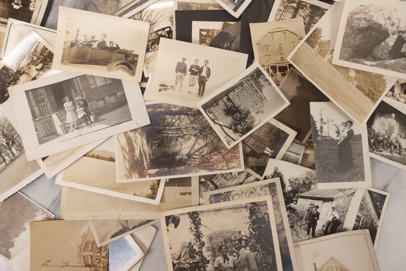 Lot 108 - End Lot Grouping Of 50+ Antique And Vintage Snapshot Photographs Of People, Places, And Other Scenes, Including Automobiles, Outings, Portraits, Buildings, And More