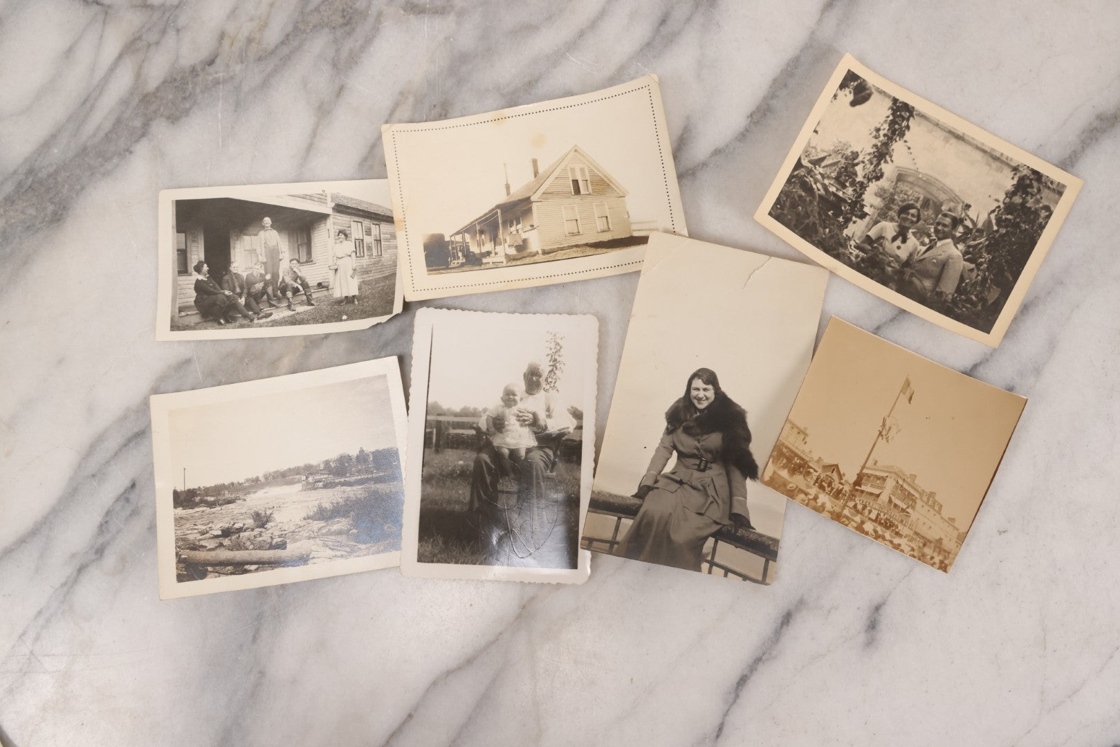 Lot 108 - End Lot Grouping Of 50+ Antique And Vintage Snapshot Photographs Of People, Places, And Other Scenes, Including Automobiles, Outings, Portraits, Buildings, And More